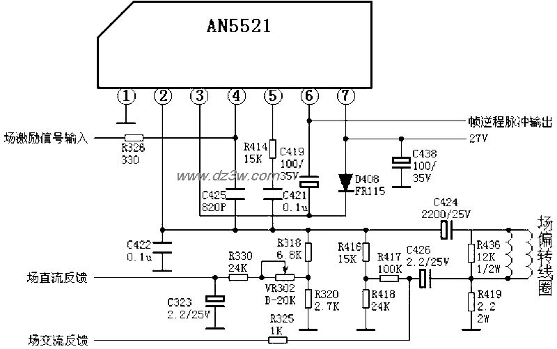 场输出电路:AN5521电路图