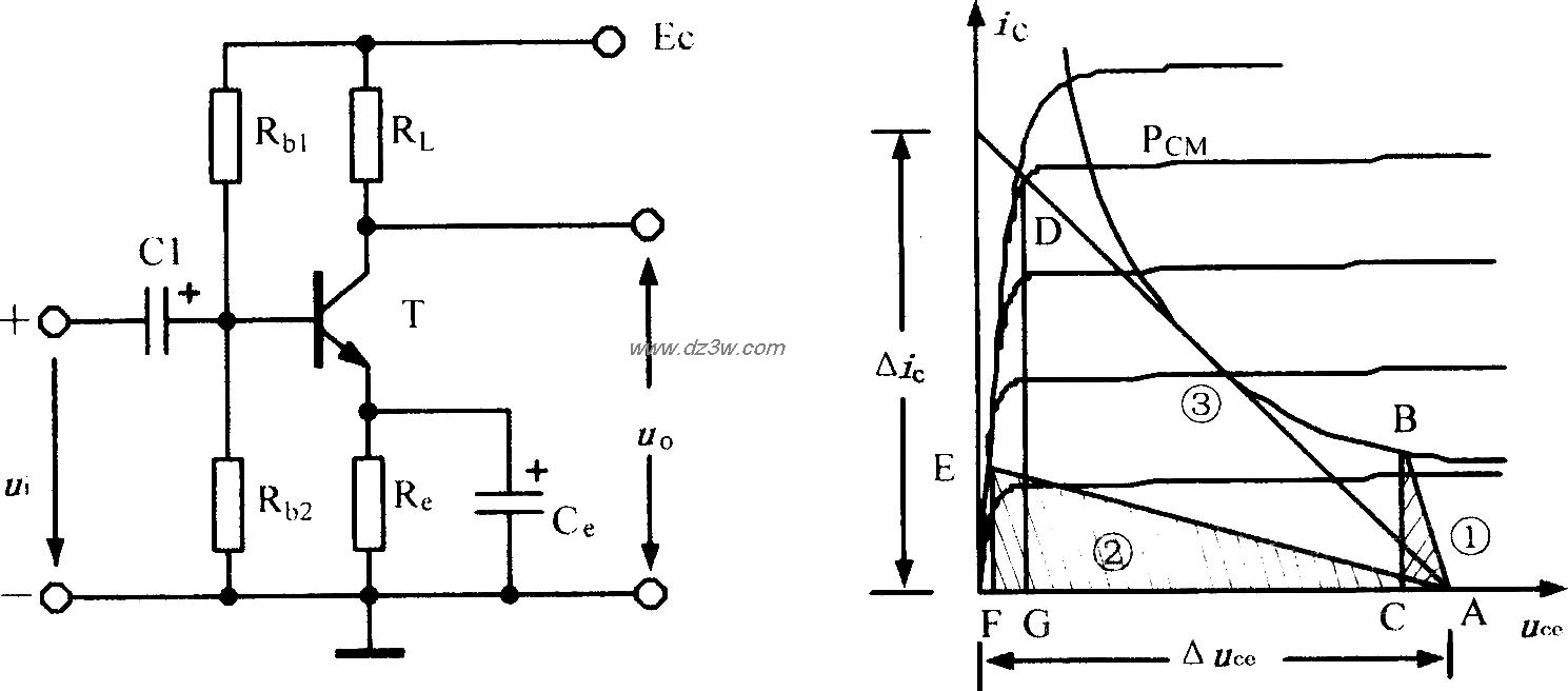 简单的单管功率放大电路电路图