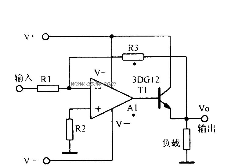 单极性输出时的电流扩展电路图