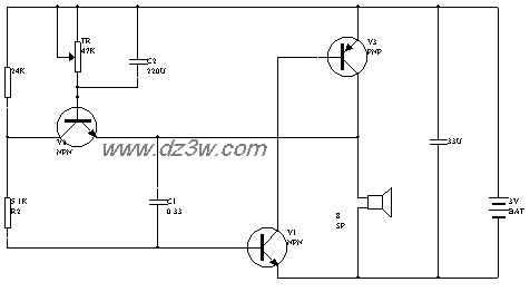 无触点声控电子门铃电路电路图