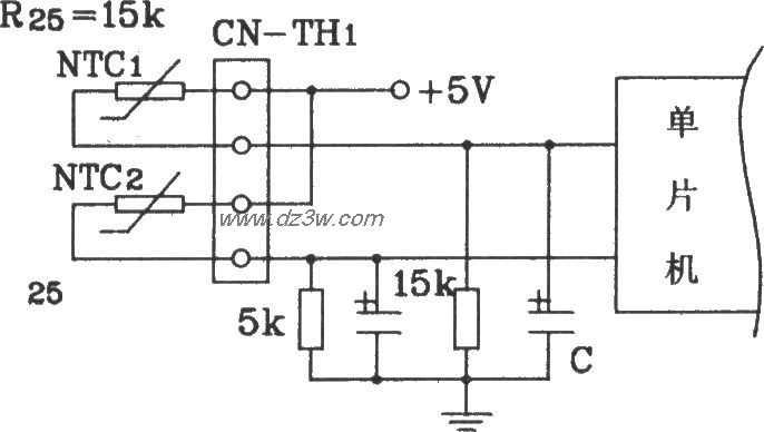 松下分体空调单片机控温电路图