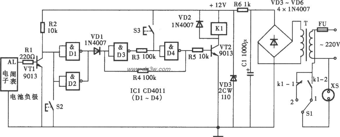 家用电器定时插座电路电路图