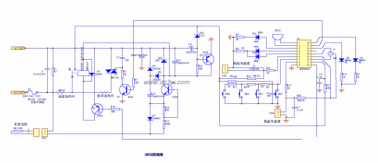 玲珑型自动饭煲(1)电路图