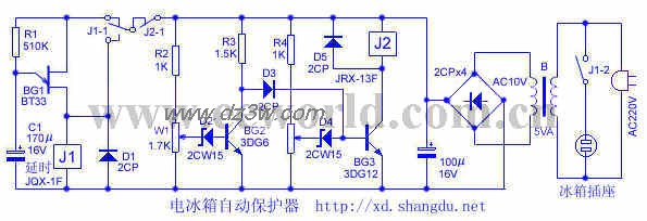 电冰箱自动保护器电路电路图