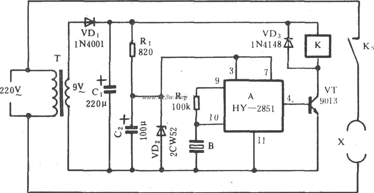 电风扇亚超声波遥控开关电路图