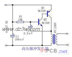 直流电源产生高压脉冲发电路图