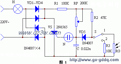 能自动调节亮度的调光台电路图