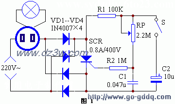 自制闪烁,无级调光两用插电路图