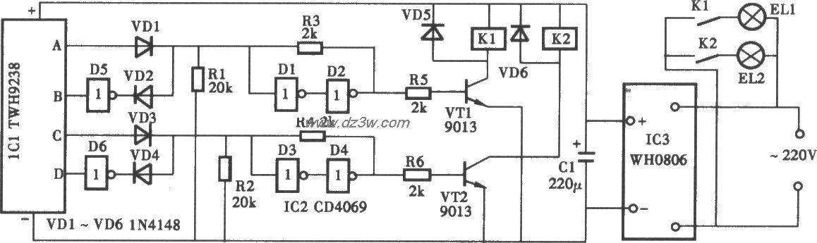采用TWH9236/9238双通道电路图