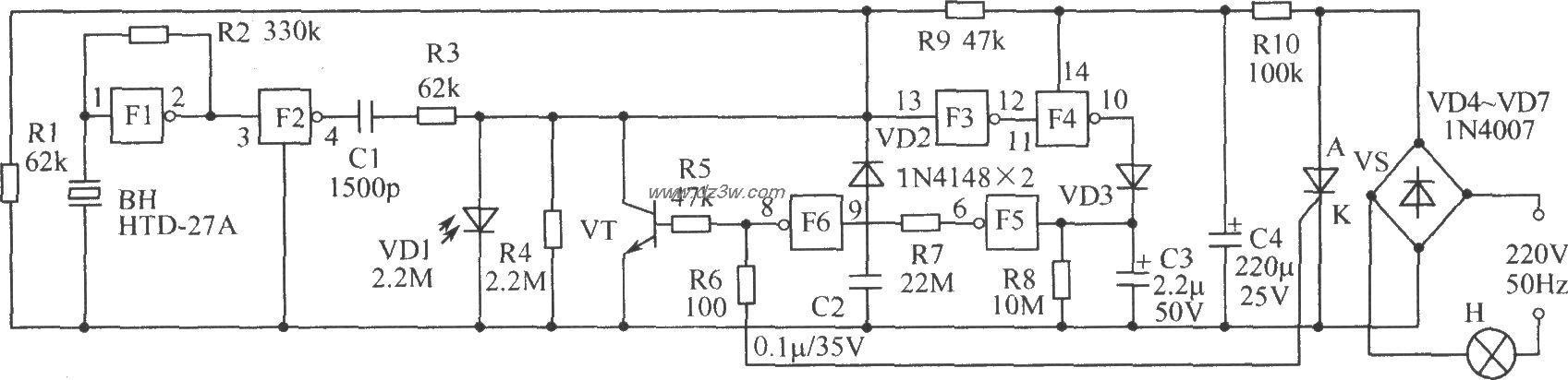 节电的走廊灯电路电路图
