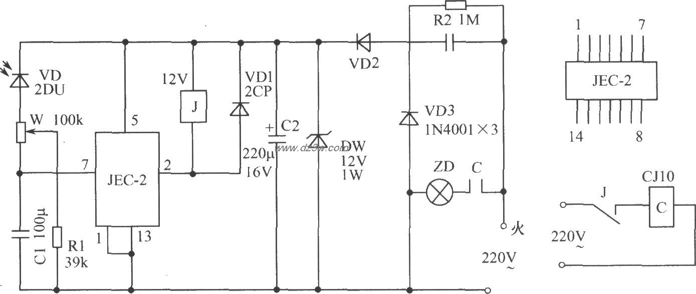 光控节能路灯工作原理图电路图