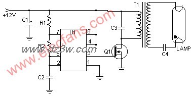 12Vdc的荧光灯驱动电路电路图