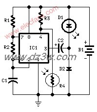 电池供电小夜灯电路电路图