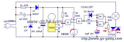 一种带有自锁功能的走廊电路图