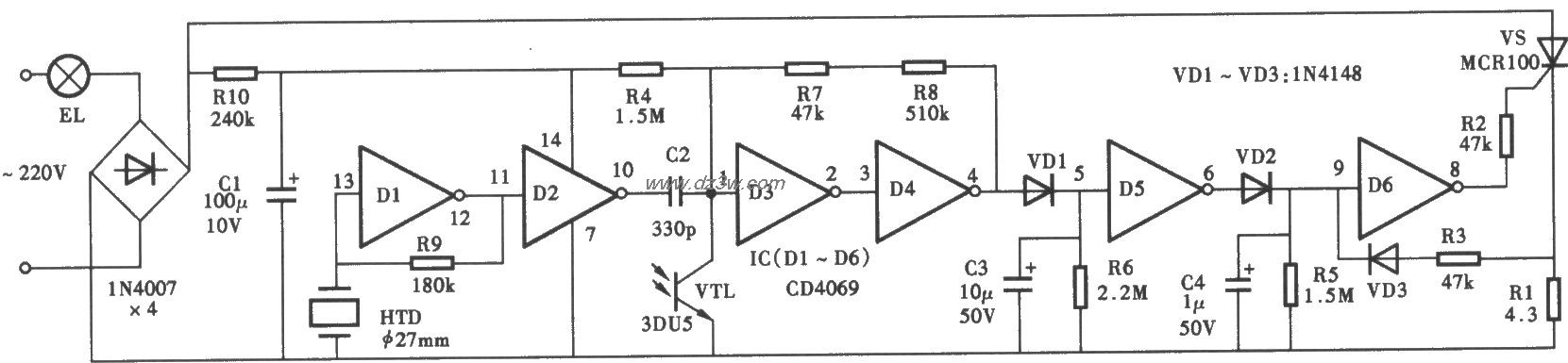 新颖的节能灯电路电路图