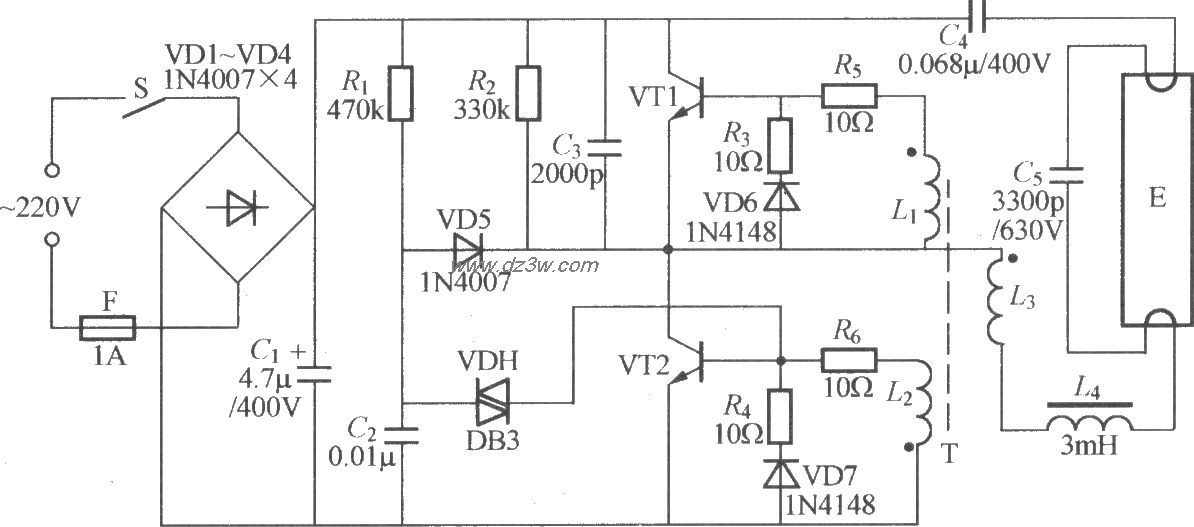 电子节能灯电路(2)电路图