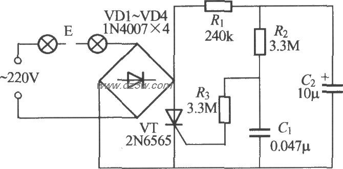 单路闪烁灯串电路(1)电路图
