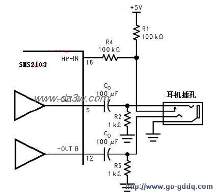 用HWD2163组成的耳机功放电路图