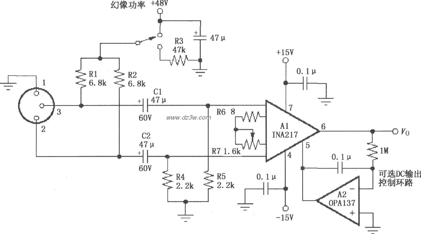 由INA217构成的专业级微电路图