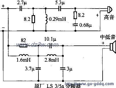 LS3/5a原厂设计的分频器电路图