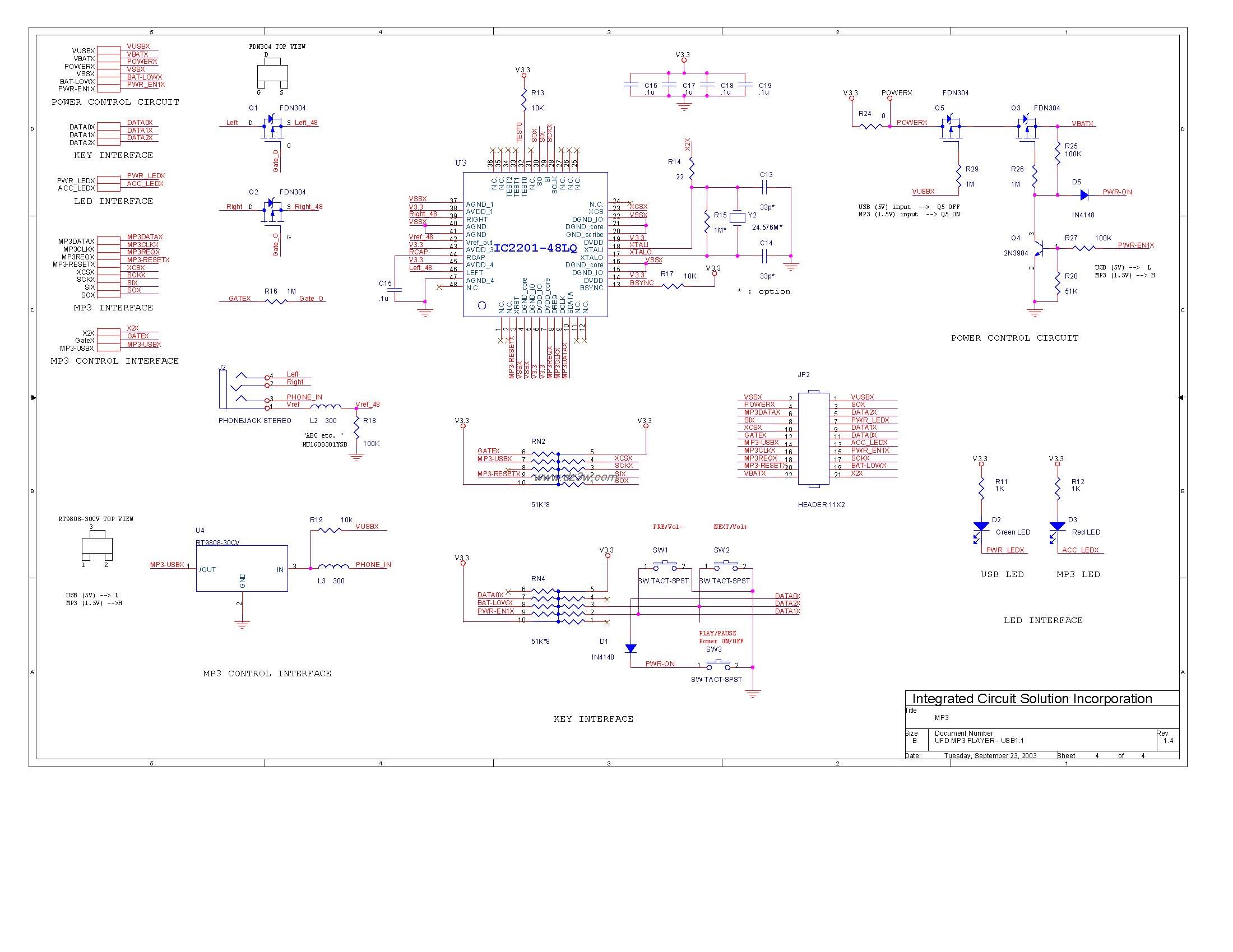 MP3原理图电路图