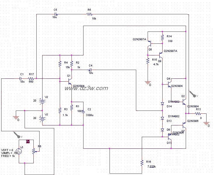 15W 放大器电路图