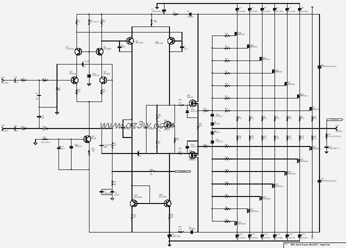 800瓦MOSFET功放电路原理电路图