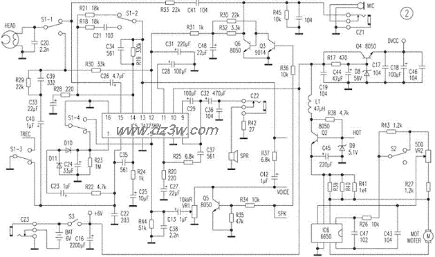 TCL王牌8120B复读机电路电路图