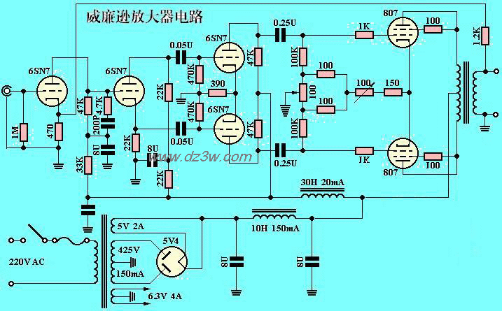 成品功放电路-威廉逊电子电路图