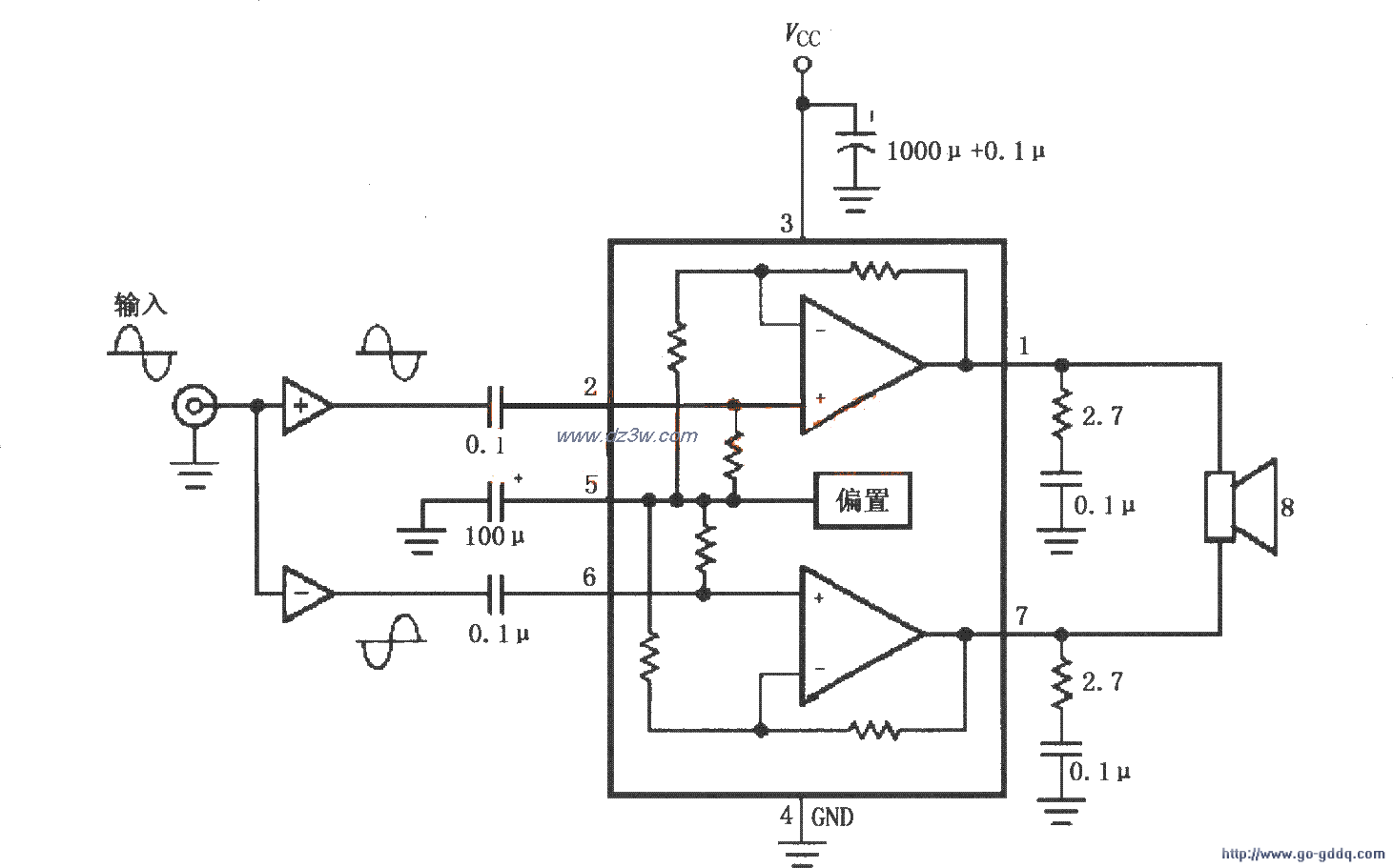 LM4752组成的电桥输出的电路图