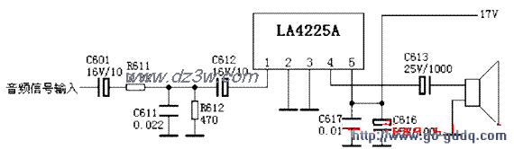 用LA4225A的伴音功放电路电路图