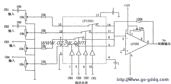 LF13201与 LF356 组成的电路图