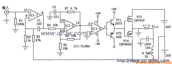 TL084功放电路图电路图