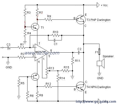 MC1741高保真功率放大器电路图