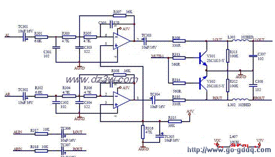 采用JRC4558的VCD功放电电路图