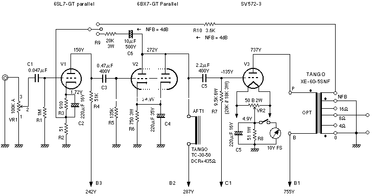 用SV572-3电子管做的单端电路图