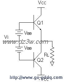 AB类功率放大器基本电路电路图