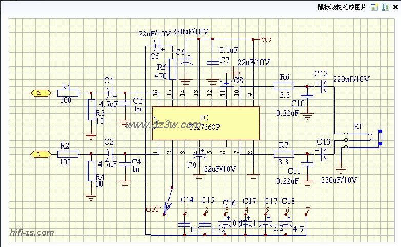TA7668P耳机放大电路电路图