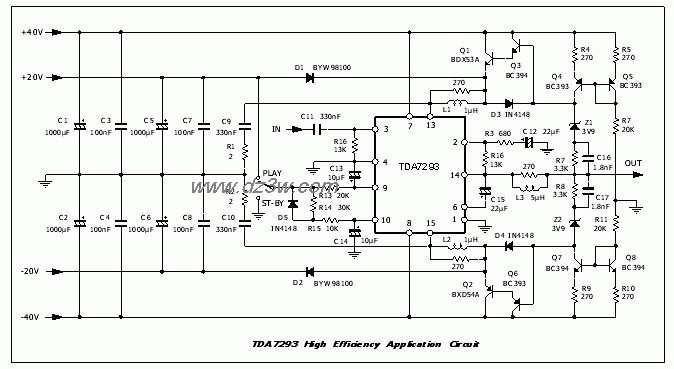 TDA7293放大器电路电路图