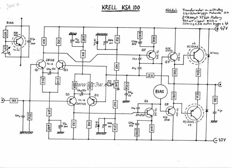 Krell的经典功放KSA100原电路图