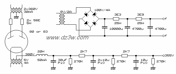 PREAMP SCH SUPLY 前级放电路图