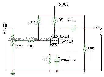 6N11((6DJ8)单管前级电路电路图