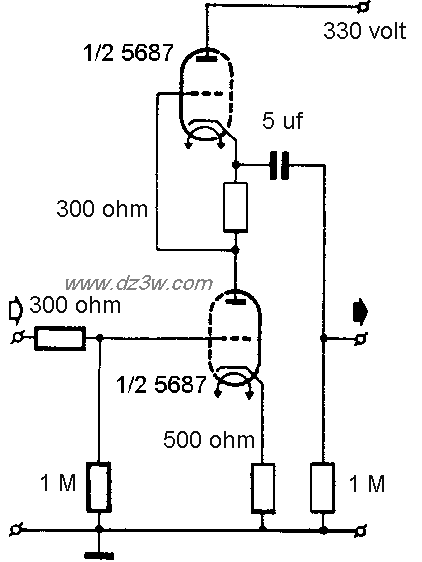 5687LINE 前级放大嚣电路图