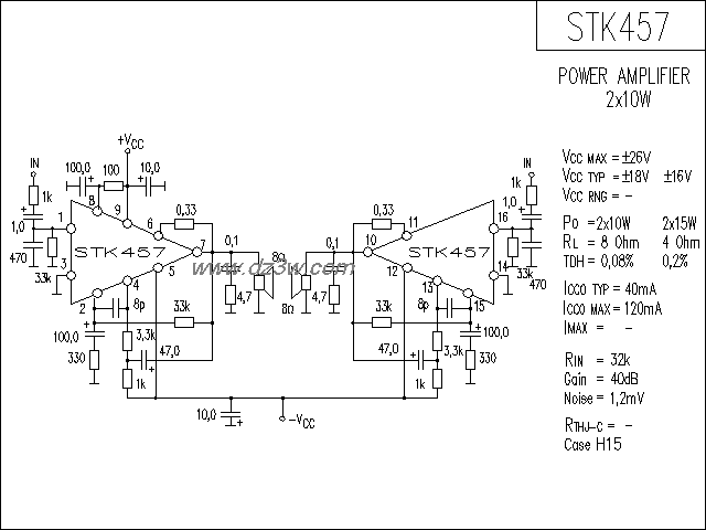 STK457功放电路电路图
