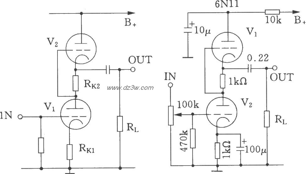 SRPP电子管前级放大器电电路图
