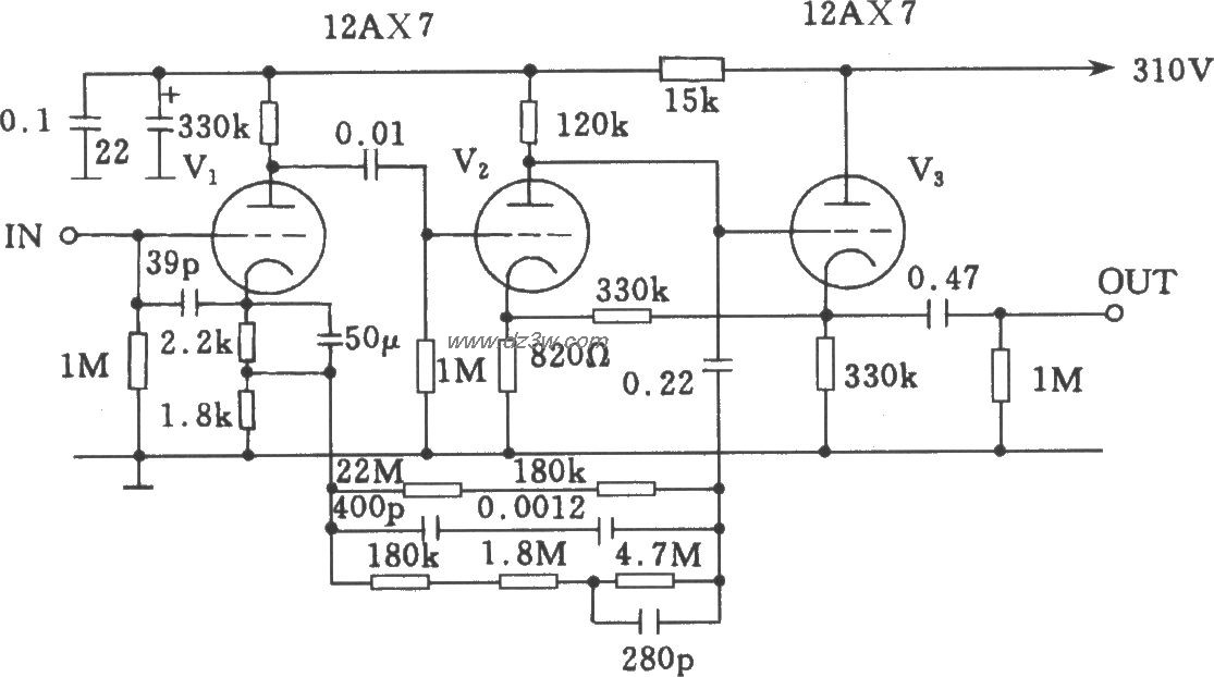 McIntosh-C22电子管前级电路图