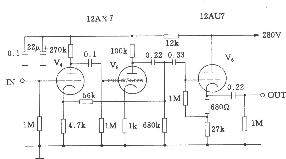 Marantz-7电子管线路放大电路图