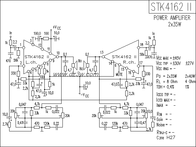 STK4162-2功放电路电路图