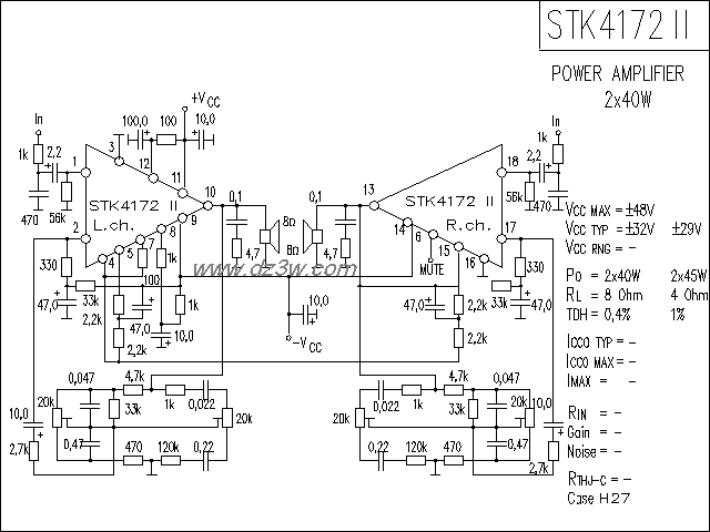 STK4172-2功放电路电路图