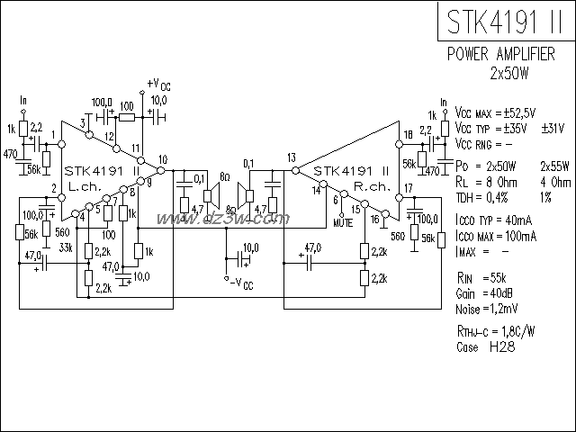 STK4191-2功放电路电路图